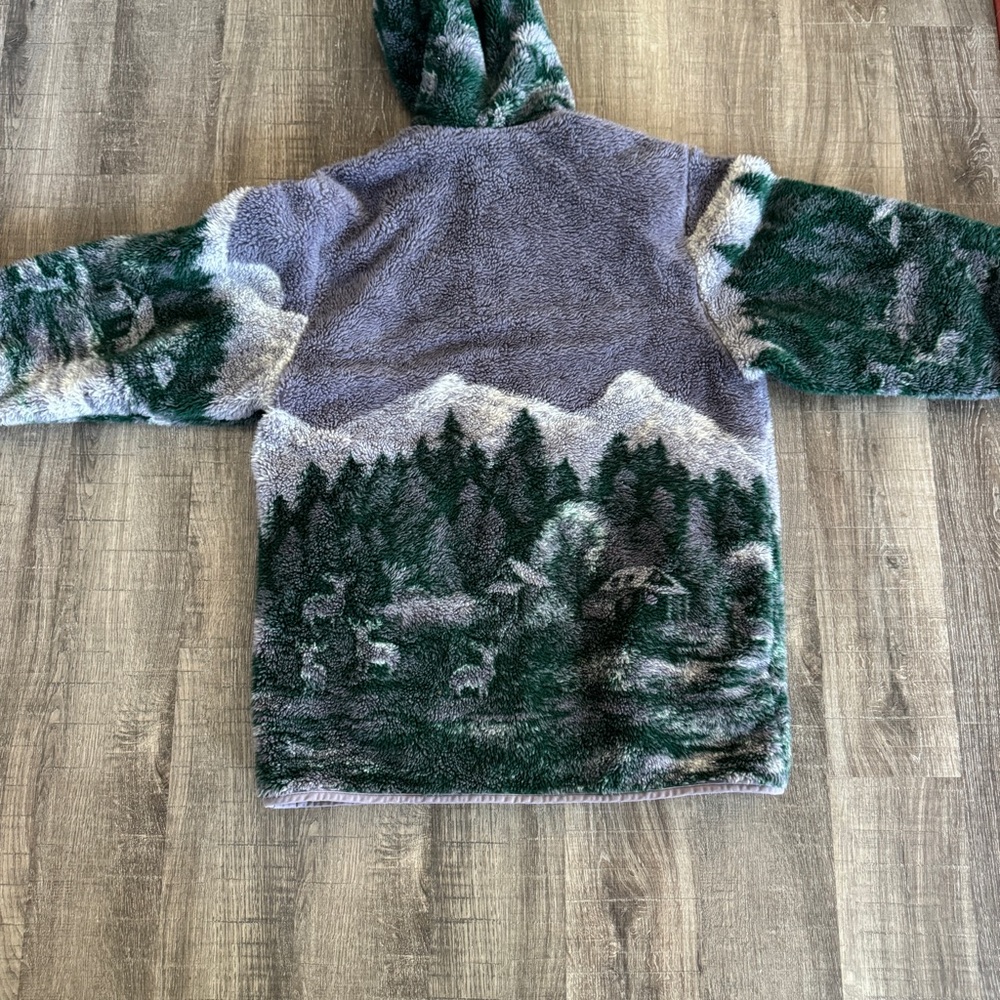Vintage Reversible Deer Design Fleece Coat - Picture 4 of 8
